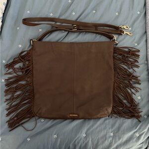 Rebecca Minkoff Brown Leather Fringe Shoulder Bag